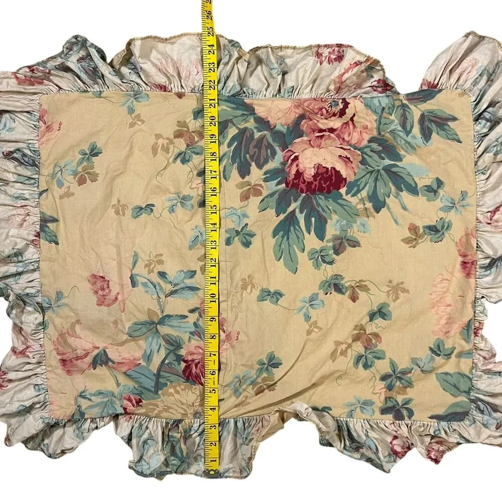 Ralph Lauren Pillow Sham Elsa Grasslands Cover Ruffled Floral Standard Square